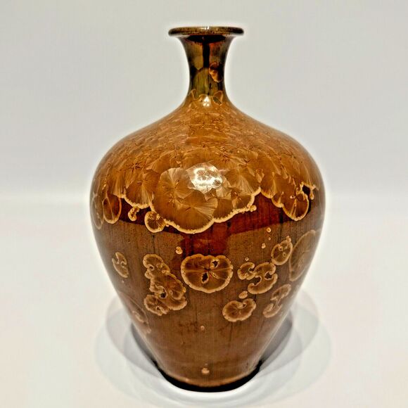 Vintage Vase Signed by Artist Len Lindsay III Crystalline Glaze Studio Pottery - Picture 2 of 9